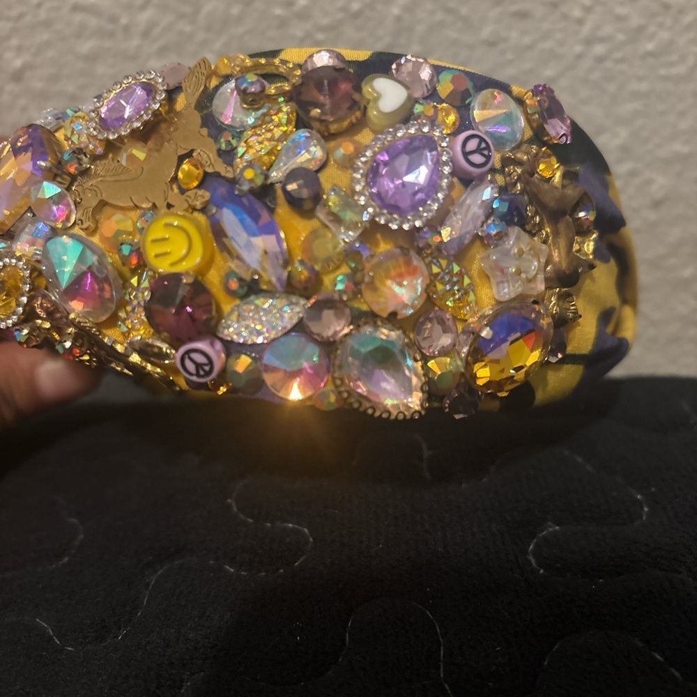 Elegant Floral Yellow and Purple Headband - Picture 6 of 17